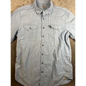 Carhartt Relaxed Fit blue Short Sleeve Button Down Shirt Men’s‎ 2XL Tall